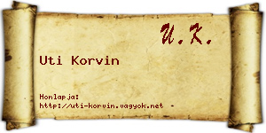 Uti Korvin névjegykártya